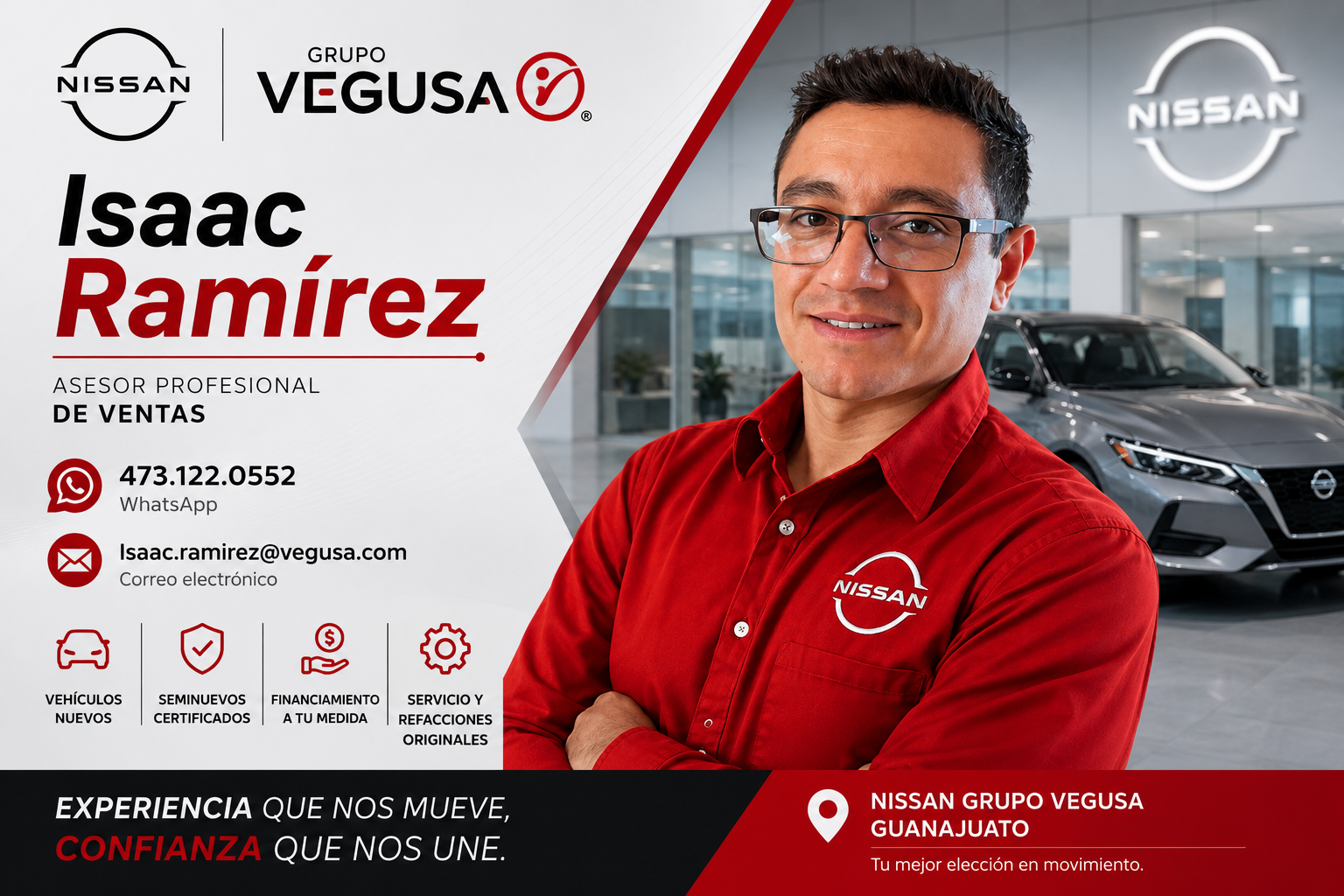 Isaac Ramírez Asesor Profesional de Ventas Grupo Vegusa